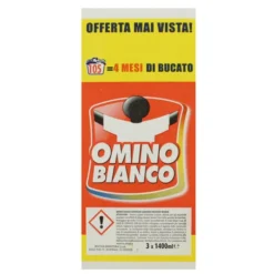 OMINO BIANCO DETERSIVO LIQUIDO BUCATO LAVATRICE MUSCHIO BIANCO 35 LAVAGGI x 3 PEZZI 4200 ML