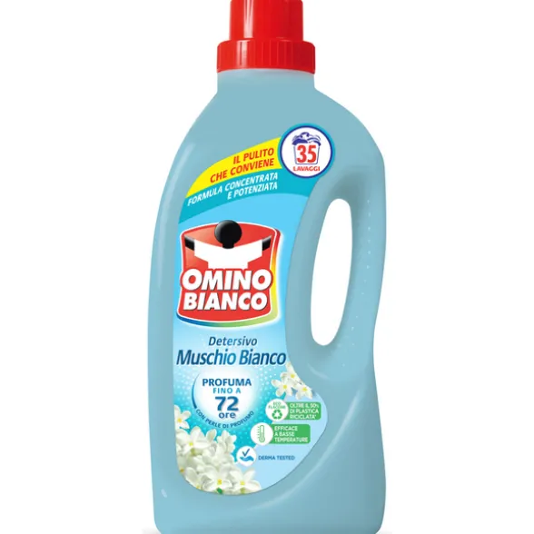 OMINO BIANCO DETERSIVO LIQUIDO MUSCHIO BIANCO BUCATO LAVATRICE 35 LAVAGGI 1400 ML