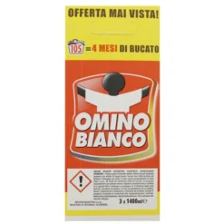 OMINO BIANCO DETERSIVO LIQUIDO BUCATO LAVATRICE IGIENIZZANTE 35 LAVAGGI x 3 PEZZI 4200 ML