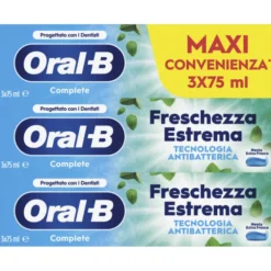 ORAL B DENTIFRICIO COMPLETE FRESCHEZZA ESTREMA 3 PEZZI DA 75 ML
