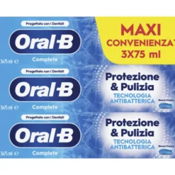 ORAL B DENTIFRICIO COMPLETE PROTEZIONE & PULIZIA 3 PEZZI DA 75 ML