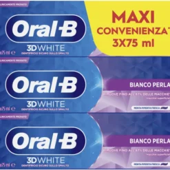 ORAL B DENTIFRICIO 3D WHITE BIANCO PERLA 3 PEZZI DA 75 ML