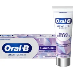 ORAL B DENTIFRICIO 3D WHITE EXPERT BIANCO BRILLANTE MENTA PIPERITA RINFRESCANTE 75 ML