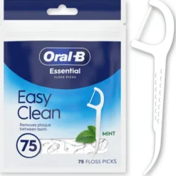 ORAL B ESSENTIAL FLOSS PICKS EASY CLEAN FILO INTERDENTALE MONOUSO BUSTA 75 PEZZI MENTA