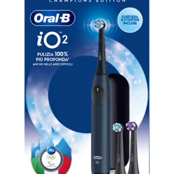 ORAL B SPAZZOLINO ELETTRICO iO NERO + CUSTODIA e 3 TESTINE INCLUSE