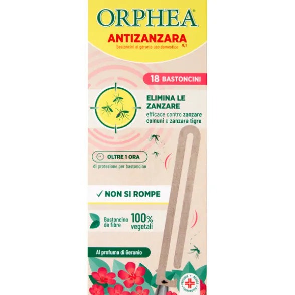 ORPHEA ANTIZANZARA 18 BASTONCINI AL GERANIO USO DOMESTICO