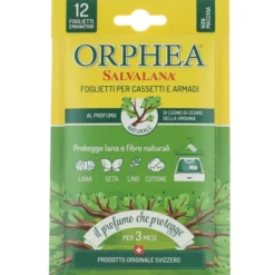 ORPHEA SALVALANA ANTI TARME FOGLIETTI EMANATORI LEGNO DI CEDRO 12 PZ
