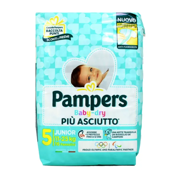 PAMPERS PANNOLINI BABY DRY JUNIOR 11-25 Kg.16 PZ