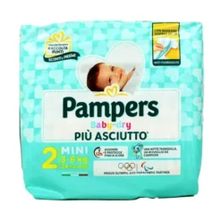 PAMPERS PANNOLINI BABY 2 DRY MINI 3-6 Kg 24 PZ + BUONO SCONTO EURO 0,50