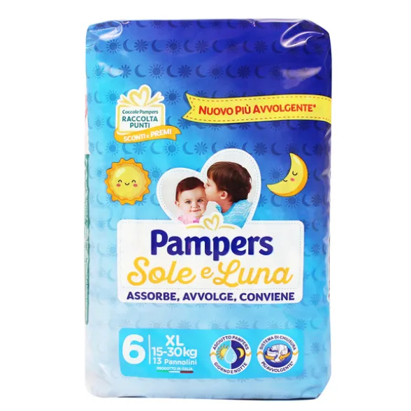 PAMPERS PANNOLINI SOLE E LUNA 6XL 15-30 Kg 13 PZ.