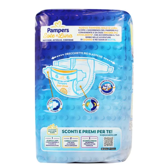 PAMPERS PANNOLINI SOLE E LUNA 6XL 15-30 Kg 13 PZ.