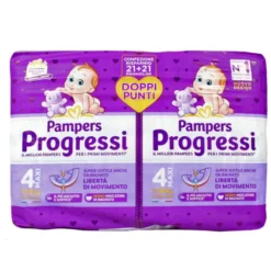 PAMPERS PROGRESSI 4 MAXI 7-18 KG 21+21 PEZZI PACCO DOPPIO