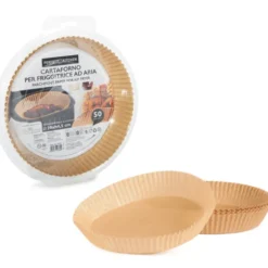PERFETTO CARTAFORNO PER FRIGGITRICE AD ARIA DM 20x4,5 H BIODEGRADABILE COMPOSTABILE 50 PEZZI IN ASTUCCIO