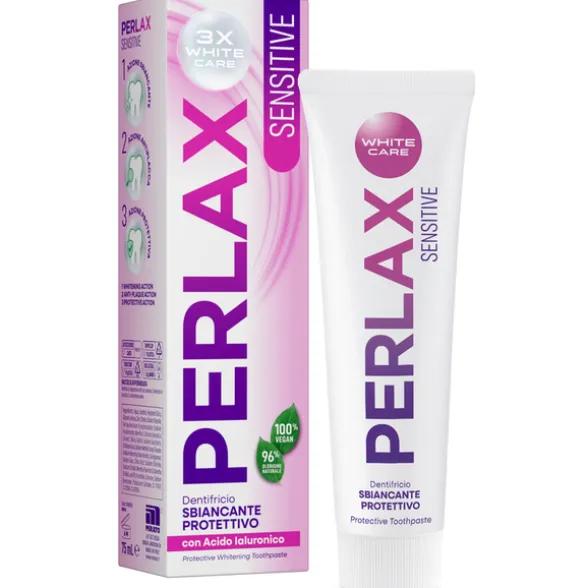 PERLAX DENTIFRICIO SENSITIVE 3X WHITE CARE SBIANCANTE PROTETTIVO CON ACIDO IALURONICO 75 ML