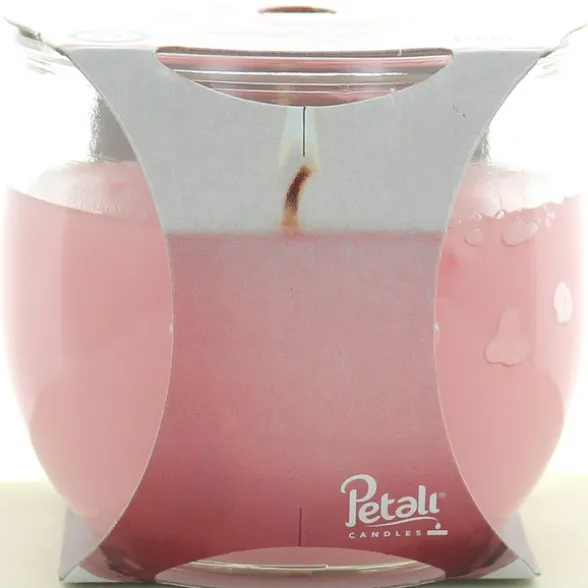 PETALI CANDELA PROFUMA AMBIENTE 30H FRAGRANZA ROSA 120 GRAMMI VASETTO IN VETRO