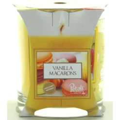PETALI CANDELA PROFUMA AMBIENTI VANILLA MACARONS IN BICCHIERE DURATA 45h 170 grammi