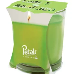 PETALI CANDELA PROFUMA AMBIENTE LIME E BASILICO 45 ORE
