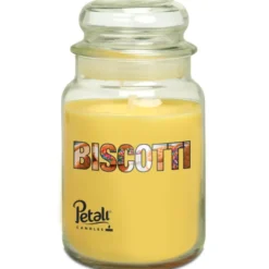 PETALI CANDELA PROFUMATA BISCOTTI IN ZUCCHERIERA DI VETRO DURATA 100h 510 grammi