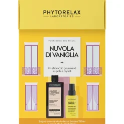 PHYTORELAX CONFEZIONE NUVOLA DI VANIGLIA BAGNODOCCIA MORBIDEZZA 250 ML + ACQUA PROFUMATA CORPO E CAPELLI 100 ML
