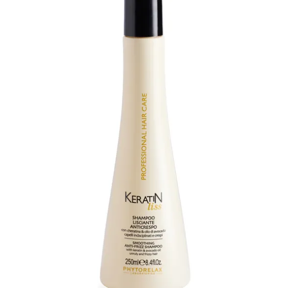 PHYTORELAX KERATIN LISS SHAMPOO LISCIANTE ANTICRESPO PROFESSIONAL HAIR CARE CON CHERATINA E OLIO DI AVOCADO 250 ML