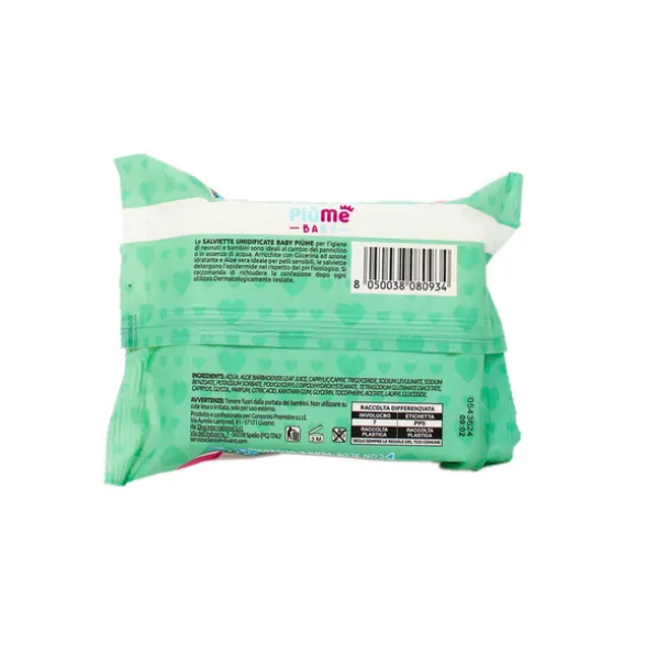 PIUME BABY SALVIETTE IDRATANTI PELLI SENSIBILI CON GLICERINA E ALOE VERA 20 PZ