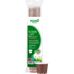 PIUME 50 BICCHIERINI BIO DA CAFFE' CARTA COMPOSTABILE 75 ML