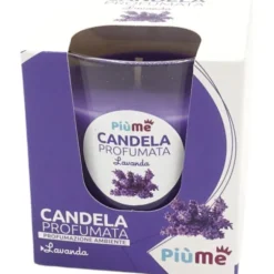 PIUME CANDELA PROFUMATA PROFUMAZIONE AMBIENTE LAVANDA 120 GRAMMI