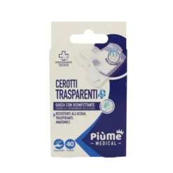 PIUME CEROTTI TRASPARENTI GARZA DISINFETTANTE 40 PEZZI 3 FORMATI