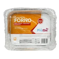 PIUME CONTENITORE IN ALLUMINIO 8 PORZIONI 2 PEZZI SENZA COPERCHIO