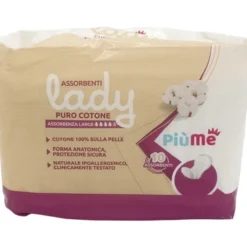 PIUME LADY ASSORBENTI PURO COTONE ANATOMICO ASSORBENZA LARGE 10 PEZZI