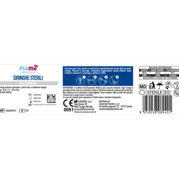 PIUME MEDICAL 10 SIRINGHE STERILI AGO EXTRA FINE INDOLORE 5 ML