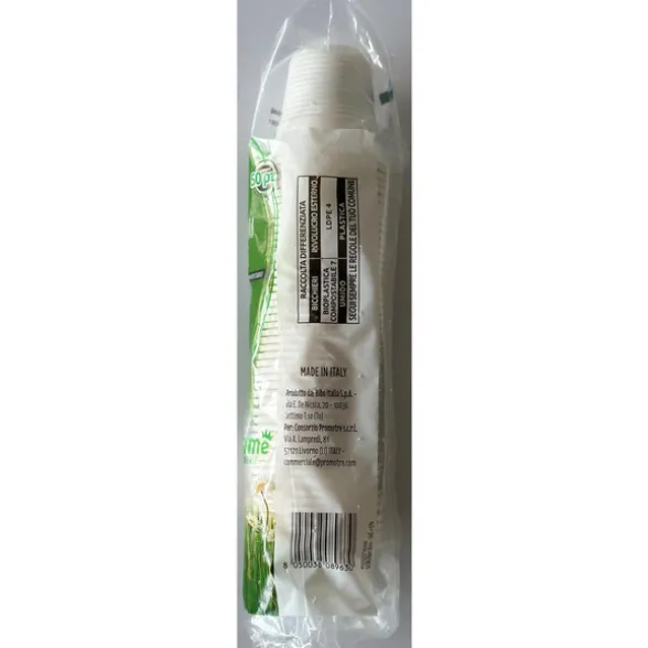 PIUME NATURALE 50 BICCHIERINI DA CAFFE' BIODEGRADABILI & COMPOSTABILI