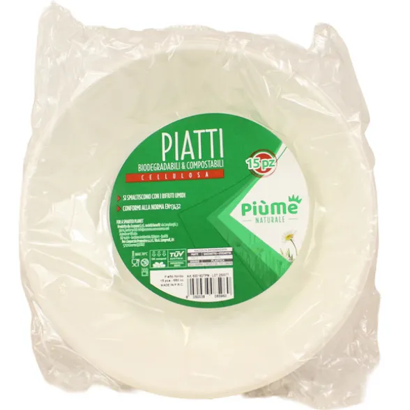 PIUME NATURALE PATTO GRANDE 15 PEZZI BIODEGRADABILI & COMPOSTABILI CELLULOSA