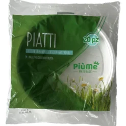 PIUME NATURALE 20 PIATTI DESSERT o FRUTTA BIODEGRADABILI & COMPOSTABILI
