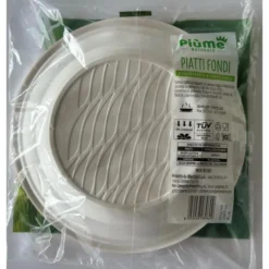 PIUME NATURALE 15 PIATTI FONDI BIODEGRADABILI & COMPOSTABILI