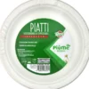 PIUME NATURALE PIATTO DESSERT 15 PEZZI 18 CM BIODEGRADABILI& COMPOSTABILI CELLULOSA