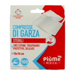 PIUME PRIMO SOCCORSO COMPRESSA DI GARZA 100 PZ 10*10 CM
