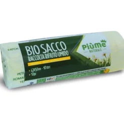 PIUME SACCO RACCOLTA UMIDO BIO SACCO 43x50 10 LITRI 12 PEZZI CON BRETELLE
