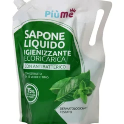 PIUME SAPONE LIQUIDO PER MANI TE' VERDE E TIMO RICARICA IN BUSTA 0,9 LITRI
