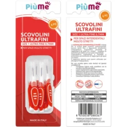PIUME 6 SCOVOLINI INTERDENTALI ULTRAFINI 0,7 MM SPAZI MOLTO STRETTI