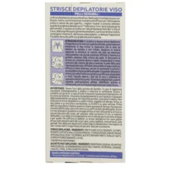 PIUME STRISCE DEPILATORIE VISO CON OLIO DI MANDORLE DOLCI BIO & VITAMINA E PELLI SENSIBILI 16 PZ