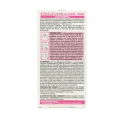 PIUME STRISCE DEPILATORIE VISO CON BURRO DI KARITE' BIO, OLIO DI ARGAN BIO, CERA D'API & VITAMINA E PELLI NORMALI 16 PZ