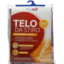 PIUME TELO DA STIRO COTONE 100% TRIPLO STRATO FORMATO UNIVERSALE 140 x 50 CM