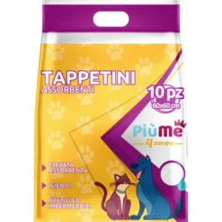 PIUME 4 ZAMPE 10 TAPPETINI ASSORBENTI CM 60x60