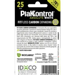 PLAKKONTROL PROFESSIONAL ABSOLUTE WHITE FILO INTERDENTALE FIT FLOSS CARBON 25 MT