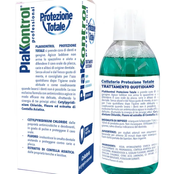 PLAKKONTROL PROFESSIONAL COLLUTORIO GENGIVE e CAVO ORALE PROTEZIONE TOTALE SENZA ALCCOL 500 ML