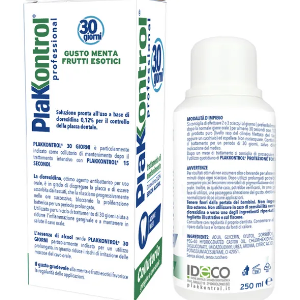 PLAKKONTROL PROFESSIONAL COLLUTORIO GENGIEVE e CAVO ORALE SENZA ALCOOL TRATTAMENTO DI MANTENIMENTO 250 ML