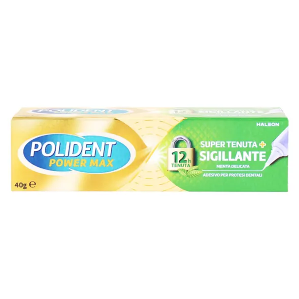 POLIDENT POWER MAX SUPER TENUTA SIGILLANTE ADESIVO PROTESI DENTALI MENTA DELICATA 40 GRAMMI