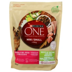 PURINA ONE DOG MINI SMALL <10 KG WEIGHT CONTROL STERILISED TACCHINO CON RISO BUSTA 800 GRAMMI