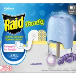 RAID FAMILY DIFFUSORE ELETTRICO + RICARICA LIQUIDA 60 NOTTI LAVANDA